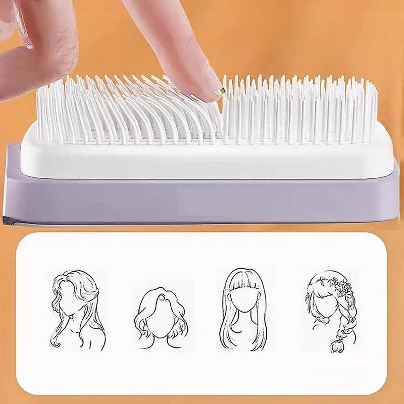 Escova Retrátil Autolimpante – HairClean