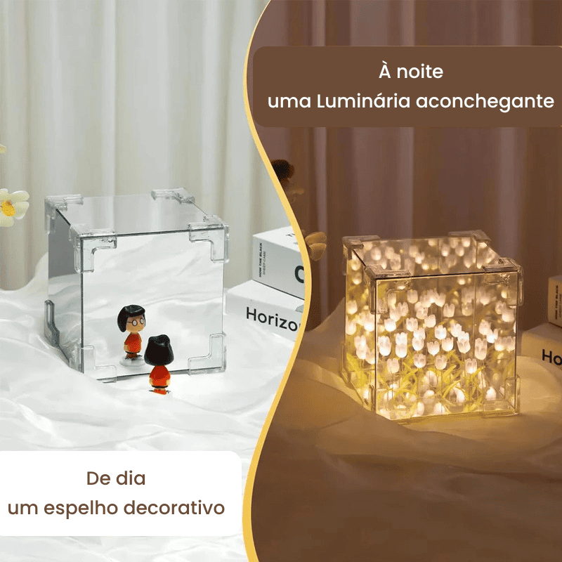 Luminária com Efeito Infinito - Tulipa Espelhada